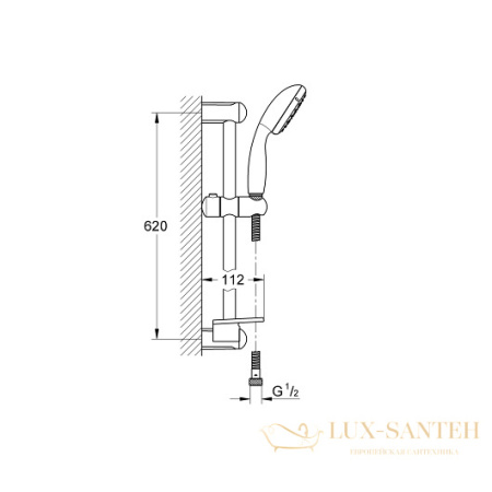 душевой гарнитур grohe new tempesta 100 27926001, хром