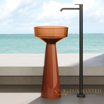 раковина напольная dea design pedestal basin, dd2018 425 r1, glasstech, d425хh850 мм, sunset
