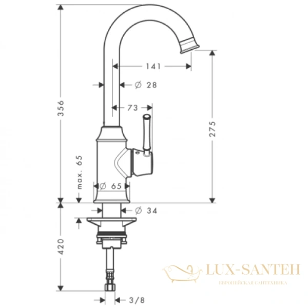 смеситель для кухни hansgrohe talis classic 14858000