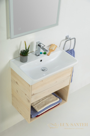 тумба под раковину belbagno neon neon-600-1c-so-pb 60 см подвесная, pino bianco