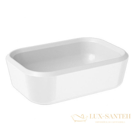 раковина накладная hatria pencil y1gf01, без отверстий для смесителя, без перелива, 55x38x16.5 см, белый глянцевый