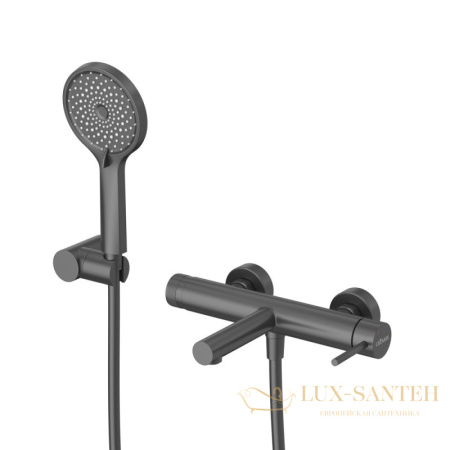 смеситель для ванны cezares relax-vd-nop, с ручным душем, черный матовый