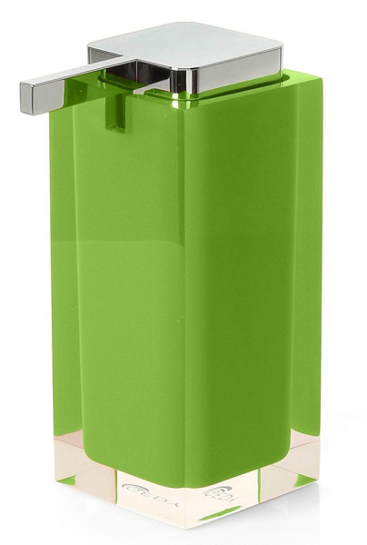 дозатор gedy rainbow ra80(04) настольный с плоской пластиковой помпой, хром-зеленый