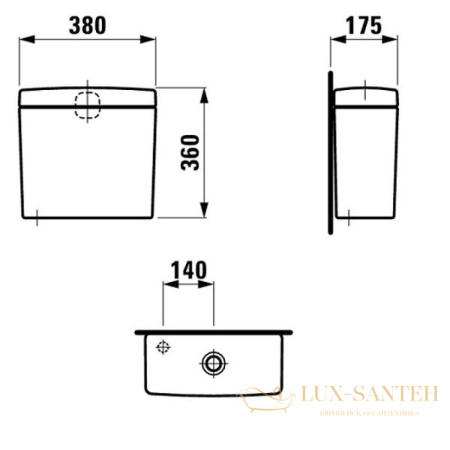 бачок для унитаза laufen pro 8.2695.3.000.873.1, белый
