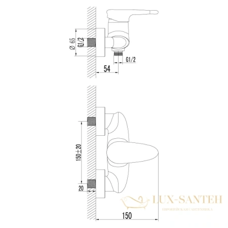 смеситель lemark status lm4403c для душа