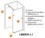 душевая перегородка cezares liberta liberta-l-1-125-c-cr 125 см профиль хром, стекло прозрачное