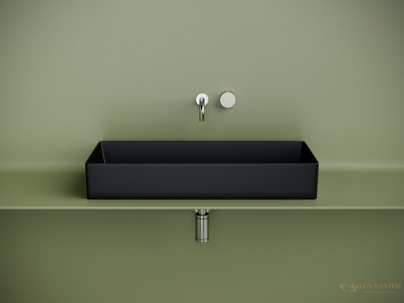 раковина накладная ceramica nova element cn6072mb, 801*361*130 мм, черный матовый