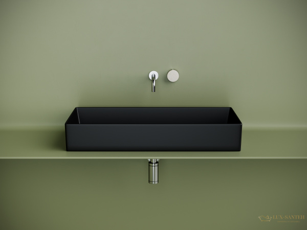 раковина накладная ceramica nova element cn6072mb, 801*361*130 мм, черный матовый
