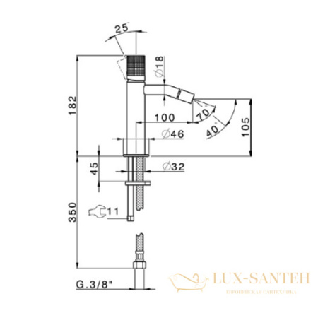смеситель для биде cisal x32 x1000564d1, нержавеющая сталь