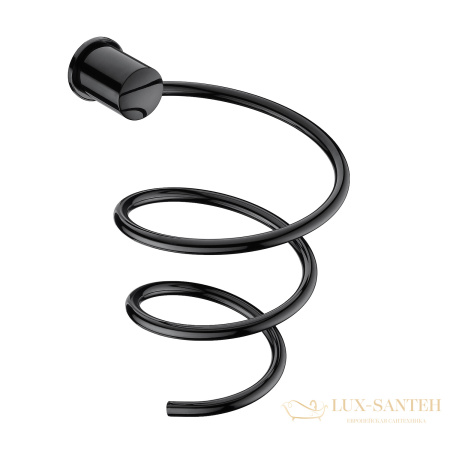 держатель фена wasserkraft k-1080polished black, черный глянцевый