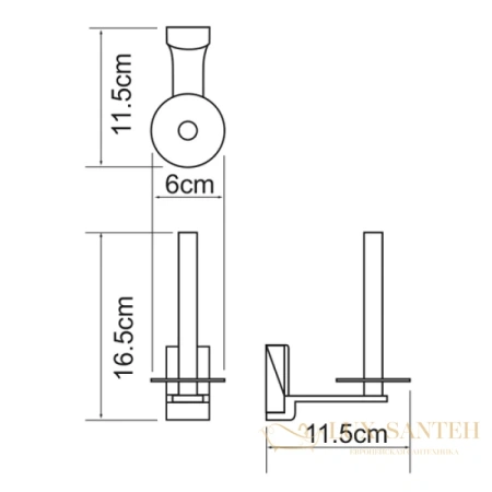 держатель запасных рулонов wasserkraft exter k-5297, светлая бронза