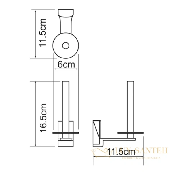 держатель запасных рулонов wasserkraft exter k-5297, светлая бронза