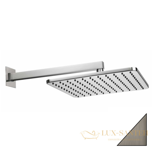 верхний душ с настенным кронштейном bossini cosmo, h69598i.094, 477х280 мм, никель шлифованный