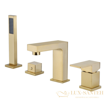 смеситель abber daheim af8213g на борт ванны, золото матовое