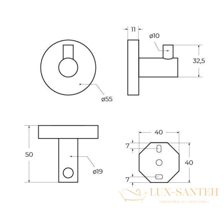 крючок cezares relax-hk-boro, золото брашированное