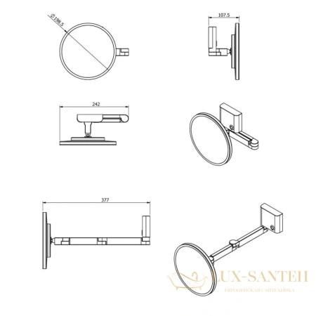 косметическое зеркало langberger 82185-3s x 3, хром