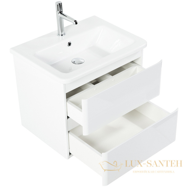 тумба под раковину belbagno albano-cer albano-cer-600-2c-so-bl 60 см подвесная, bianco lucido