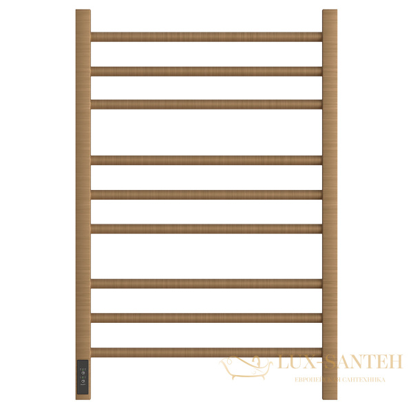 полотенцесушитель 500x800 электрический point веста pn70758br п9, диммер слева, бронза