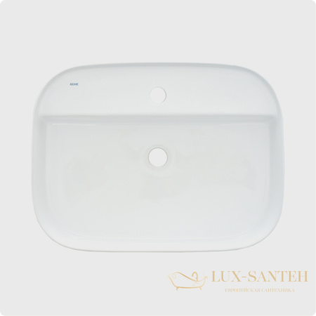 раковина накладная aquame aqm5003, 610*450 мм, 1 отверстие под смеситель, белый глянцевый