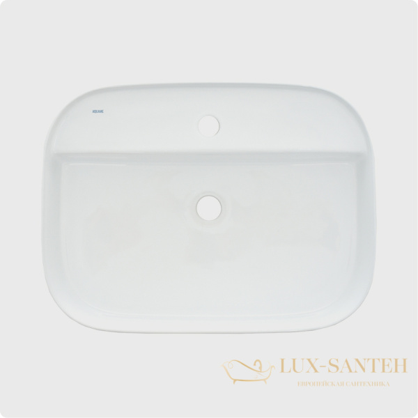 раковина накладная aquame aqm5003, 610*450 мм, 1 отверстие под смеситель, белый глянцевый