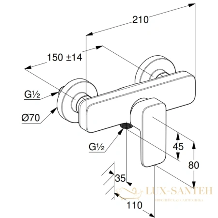 смеситель kludi renon 428310575 для душа, хром