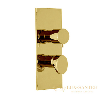 термостат для душа встраиваемый fima carlo frattini fimatherm, f3229x7or, с переключателем на 2/3 выхода, внешняя часть, золото