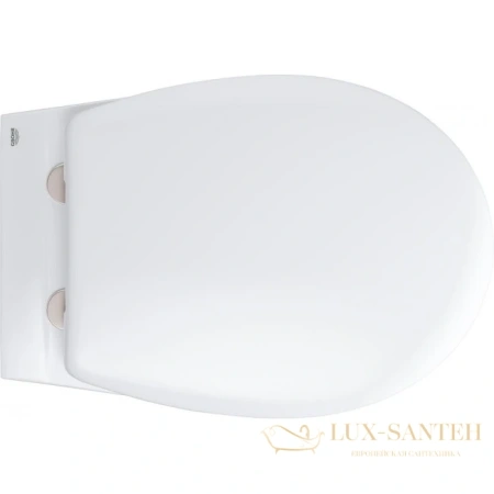 унитаз подвесной grohe bauceramic безободковый 39351000, в комплекте с сиденьем микролифт, белый