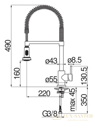 смеситель для кухни nobili live, lv00300/3cr chrome, цвет хром