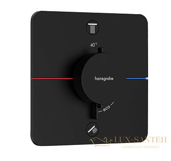 термостат для душа встраиваемый hansgrohe showerselect comfort q, 15583670, на 2 выхода,  черный матовый