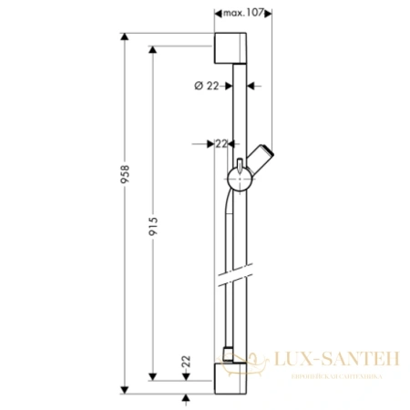 штанга для душа 90 см hansgrohe croma 100 27610000