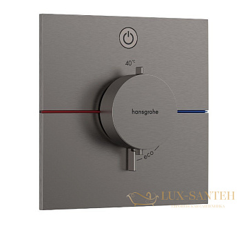 термостат для душа встраиваемый hansgrohe showerselect comfort e, 15571340, черный хром шлифованный