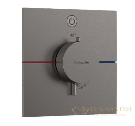 термостат для душа встраиваемый hansgrohe showerselect comfort e, 15571340, черный хром шлифованный
