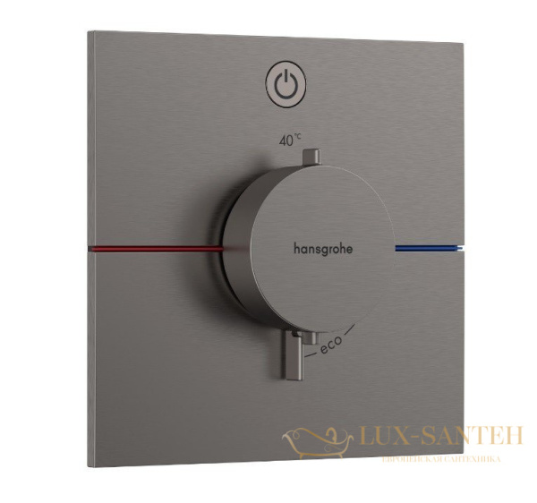 термостат для душа встраиваемый hansgrohe showerselect comfort e, 15571340, черный хром шлифованный