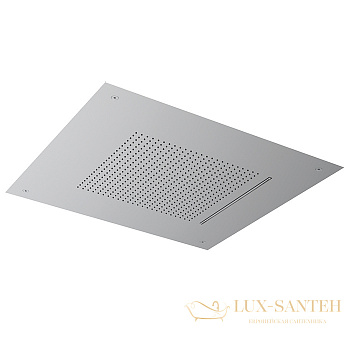 верхний душ потолочный 498х498 мм, almar velvet e044280.bs, 2 режима, нержавеющая сталь брашированная