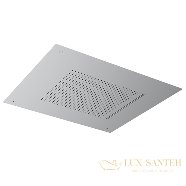 верхний душ потолочный 498х498 мм, almar velvet e044280.bs, 2 режима, нержавеющая сталь брашированная