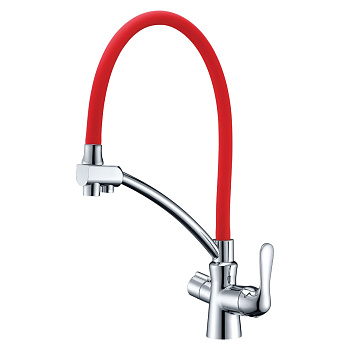 смеситель lemark comfort lm3070c-red для кухни с подключением к фильтру питьевой водой, хром крсн