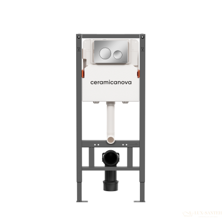 инсталляция для унитаза ceramica nova balance cn121001ch с панелью смыва circle, хром глянцевый