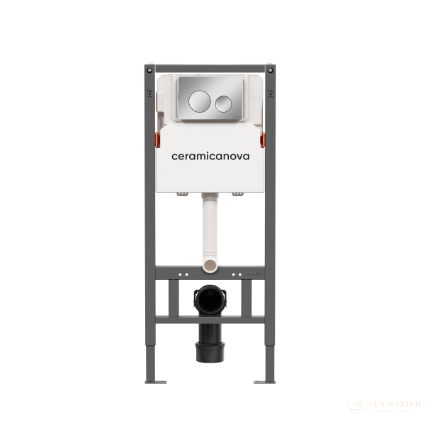 инсталляция для унитаза ceramica nova balance cn121001ch с панелью смыва circle, хром глянцевый