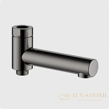 излив поворотный для смесителя aquame aqm8301gm, с запорным керамическим картриджем, оружейная сталь брашированная