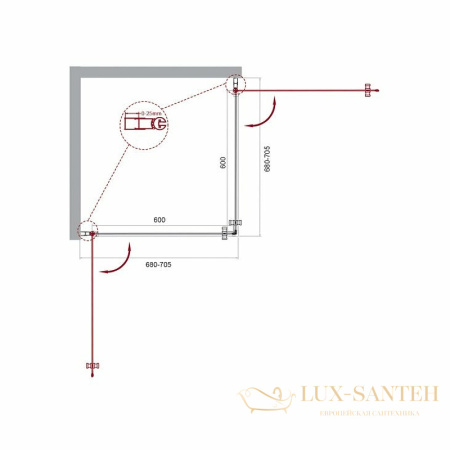 душевой уголок belbagno etna etna-a-2-70-c-cr 70х70 см профиль хром, стекло прозрачное 