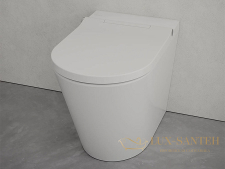 унитаз приставной безободковый с крышкой-биде hatria h-smart y9d401, белый глянцевый