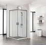 душевой уголок aquatek aq ari kv09020bl квадратный, двери раздвижные 900x900x2000 профиль черный, стекло прозрачное
