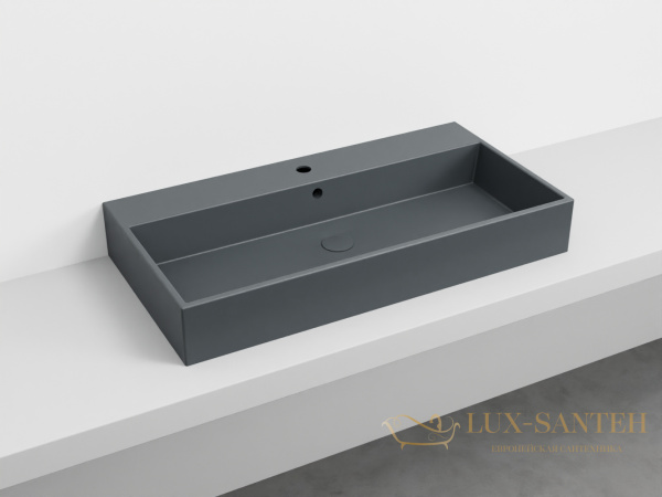 раковина подвесная/накладная cielo smile smlaa100 ba, 10000x460x130h мм, basalto