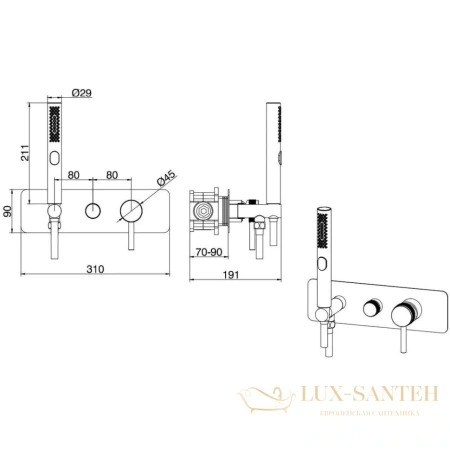 смеситель allen brau priority 5.31009-bn для душа, никель