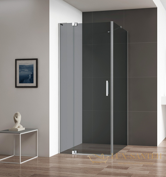 душевой уголок cezares slider slider-ah-1-90-70/80-grigio-cr 80x90 профиль хром, стекло серое