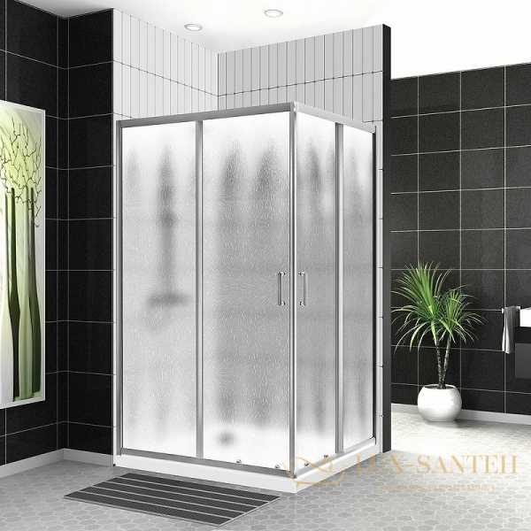 душевой уголок belbagno uno uno-195-ah-2-100/80-ch-cr 100х80 см профиль хром, стекло шиншилла