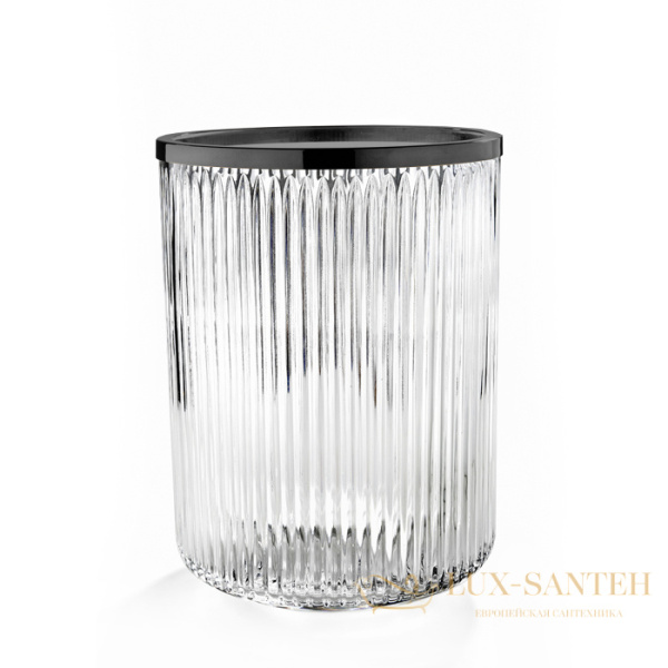 мусорное ведро 3sc elegance el65acrcfm, прозрачный хрусталь/никель черный сатинированный