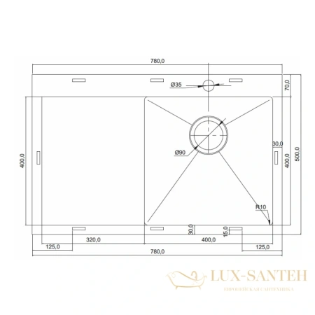 кухонная мойка seaman eco marino smv-780l-gun2.a, графит