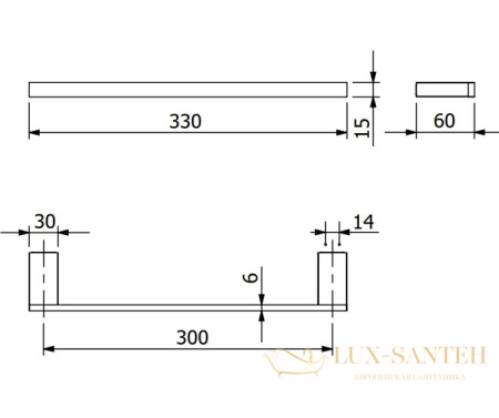 полотенцедержатель 300 мм, kludi vela c, 3196239, черный матовый