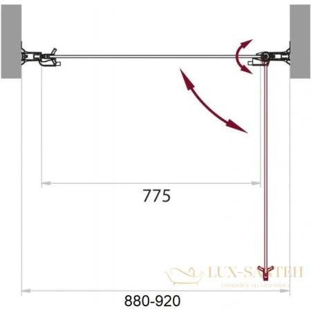 душевая дверь belbagno sela-b-1 sela-b-1-90-p-cr 90 см, стекло рифленое